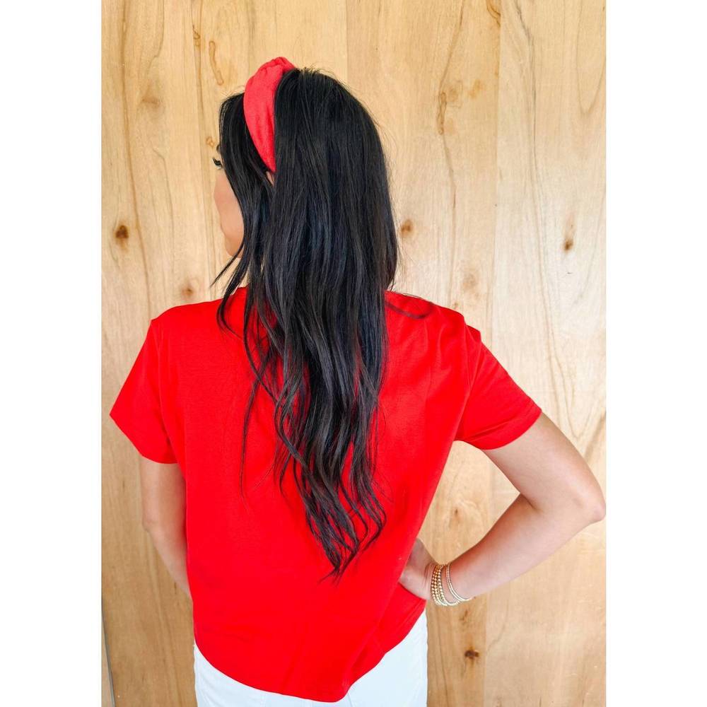 NEW QUEEN OF SPARKLES baseball tee in red/gold - Picture 3 of 3